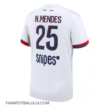 Paris Saint-Germain Nuno Mendes #25 Tricou Fotbal Replică 2025-26 Barbati Deplasare